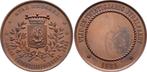 Brons medaille 1884 Belgie Leopold Ii 1865-1909, Timbres & Monnaies, Verzenden