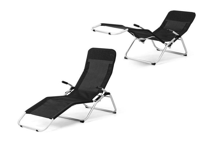 2dekans | Hortensus Ligstoel - Set van 2 - Max. 110kg - 140, Tuin en Terras, Tuinsets en Loungesets, Ophalen of Verzenden