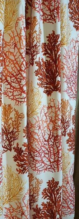 Tissu exclusif avec coralli rouges - 300x280cm - Design, Antiek en Kunst, Antiek | Tapijten, Tafelkleden en Textiel
