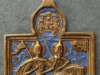 Icône - Boris et Gleb - Bronze, Émail, Antiek en Kunst