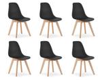 KITO eetkamerstoelen - set van 6 - eenvoudig te monteren..., Eenvoudig design, Zwart, Nieuw, Ophalen of Verzenden