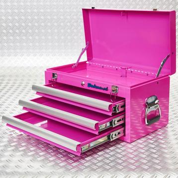 Datona Gereedschapskist met drie lades - roze - Datona