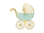 Blauwe Servetten Kinderwagen 14cm 20st, Hobby & Loisirs créatifs, Verzenden