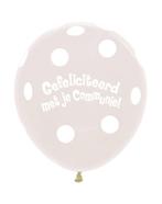 Ballonnen Communie Polka Dots Clear 45cm 25st, Verzenden