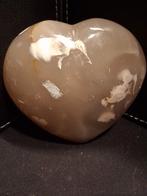 Natural Agate Palmstone - heart - 7x7.5 cm - cherry blossom, Verzenden, Nieuw