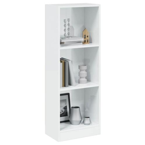 vidaXL Boekenkast met 3 schappen 40x24x109 cm hout hoogglans, Huis en Inrichting, Kasten | Boekenkasten, Nieuw, Verzenden