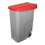 Rolcontainer | Kunststof (Grijs/Rood) | 85L | Klapdeksel |, Zakelijke goederen, Verzenden, Nieuw in verpakking