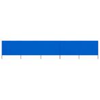 vidaXL Windscherm 5-panelen 600x80 cm stof azuurblauw, Tuin en Terras, Verzenden, Nieuw