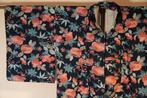 Kimono – Vintage Japans bloemrijke Haori, marineblauw met