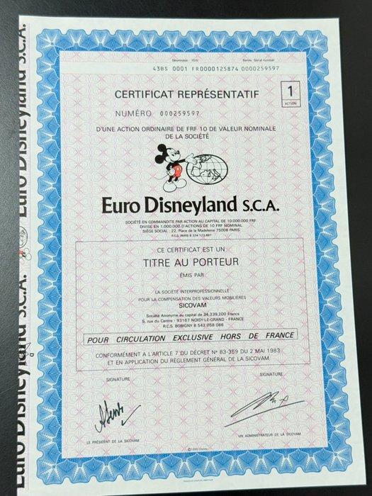 Euro Disneyland S.C.A. (Euro Disney) - 1 Aandeelbewijs van 1, Verzamelen, Disney