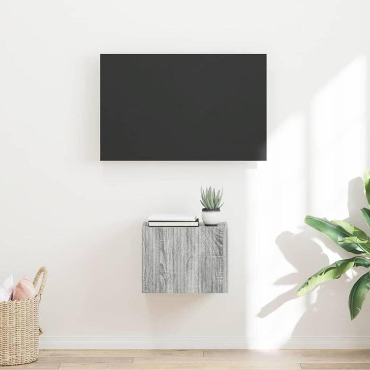 vidaXL TV Wandkast Grijs Sonoma 60 x 31 x 29.5 cm Bewerkt, Huis en Inrichting, Kasten |Televisiemeubels, Nieuw, Verzenden