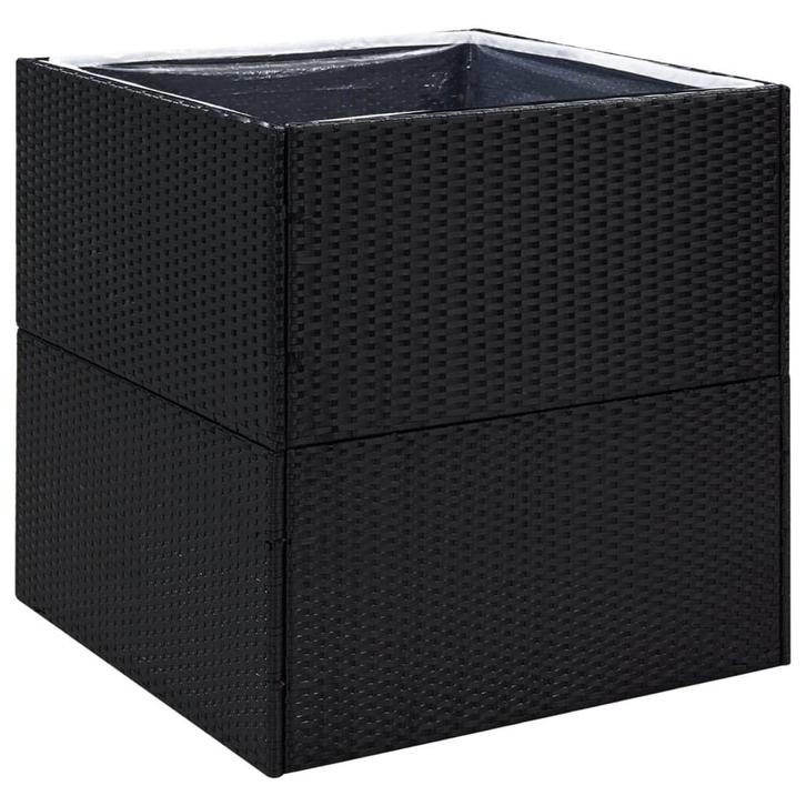 Zwarte Poly Rattan Plantenbak 80x80 | Retour Deal | Voor..., Tuin en Terras, Bloembakken en Plantenbakken, 60 cm of meer, 60 tot 100 cm