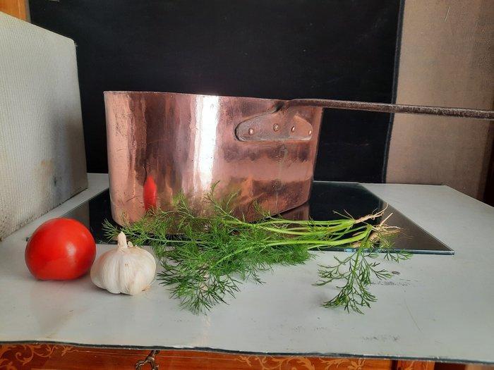 Pan - Antiek grot , en zware professioneel pan - Koper,, Antiek en Kunst, Antiek | Keukengerei