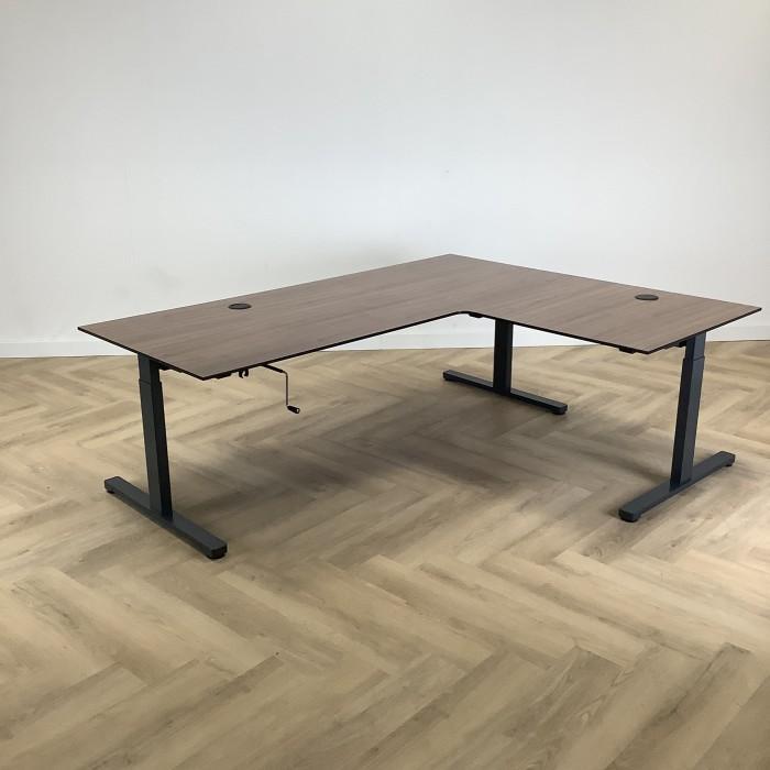 slinger hoekbureau (rechts)  200x160 cm,  bruin - zwart, Huis en Inrichting, Bureaus, Bureau, Gebruikt