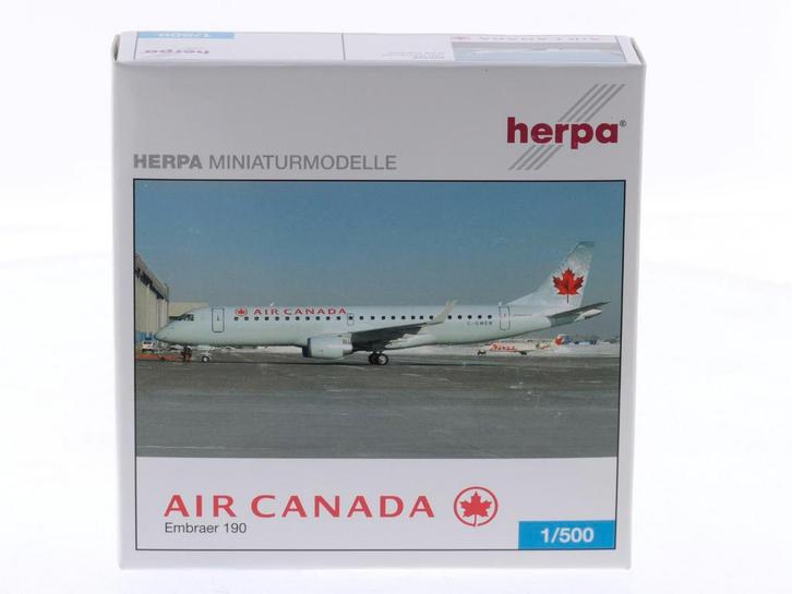 Schaal 1:500 Herpa 505246 Embraer 190 Air Canada Reg. C-F..., Hobby en Vrije tijd, Modelbouw | Vliegtuigen en Helikopters, Zo goed als nieuw