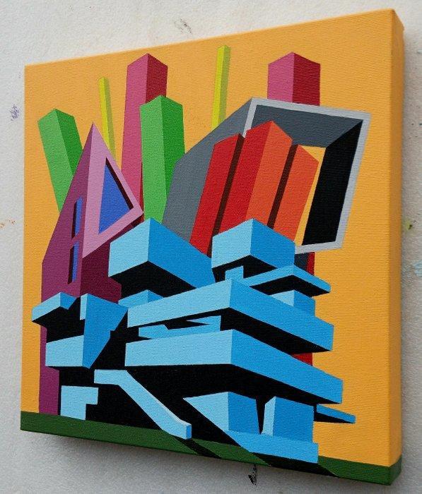 Tancredi Fornasetti (1983) - Viavai in città, Antiek en Kunst, Kunst | Schilderijen | Modern