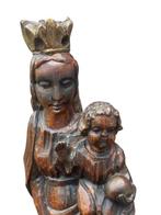 Beeld - Maria met kindje Jezus - 37 cm - Antiek - Eik -, Antiek en Kunst