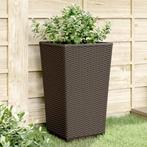 vidaXL Plantenbakken 4 st 32,5x32,5x57 cm polypropeen bruin, Verzenden, Nieuw