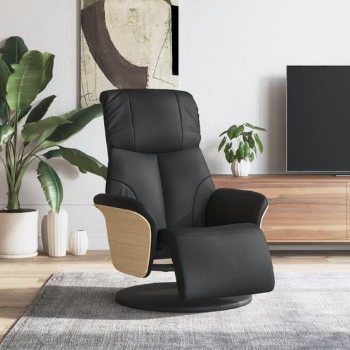 vidaXL Fauteuil verstelbaar met voetensteun kunstleer zwart, Huis en Inrichting, Fauteuils, Nieuw, Verzenden