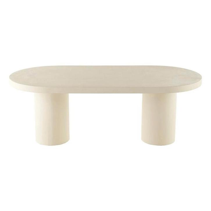 Eettafel Capsule Maya Microcement Cilinderpoot 180 cm Beige, Maison & Meubles, Tables | Tables à manger, Envoi