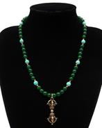Emeraude, howliet turquoise - Ketting - Dorje / Vajra -