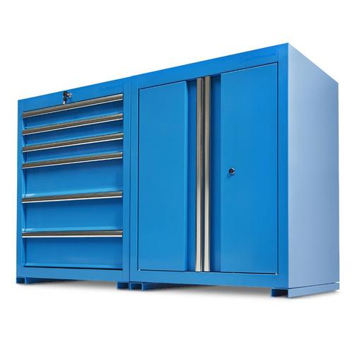 Datona Werkplaatskasten set PRO - blauw - Datona, Doe-het-zelf en Bouw, Werkbanken, Ophalen of Verzenden