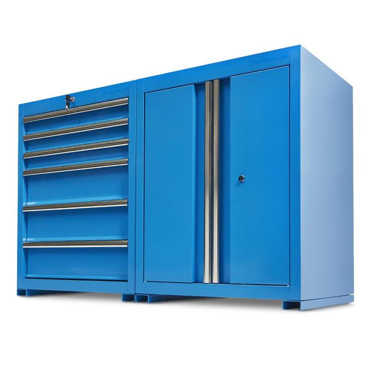 Datona Werkplaatskasten set PRO - blauw - Datona, Doe-het-zelf en Bouw, Werkbanken, Ophalen of Verzenden