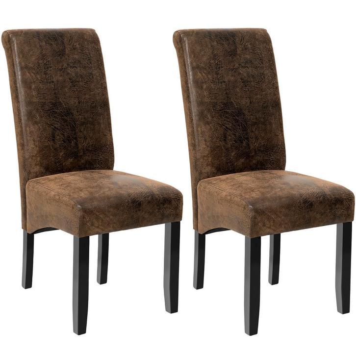 tectake Eetkamerstoel, ergonomisch, massief hardhout - oud b, Huis en Inrichting, Stoelen, Verzenden