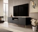 Meubella | TV-Meubel Zwart 144 cm goud staand, Overige materialen, 100 tot 150 cm, Verzenden, Nieuw