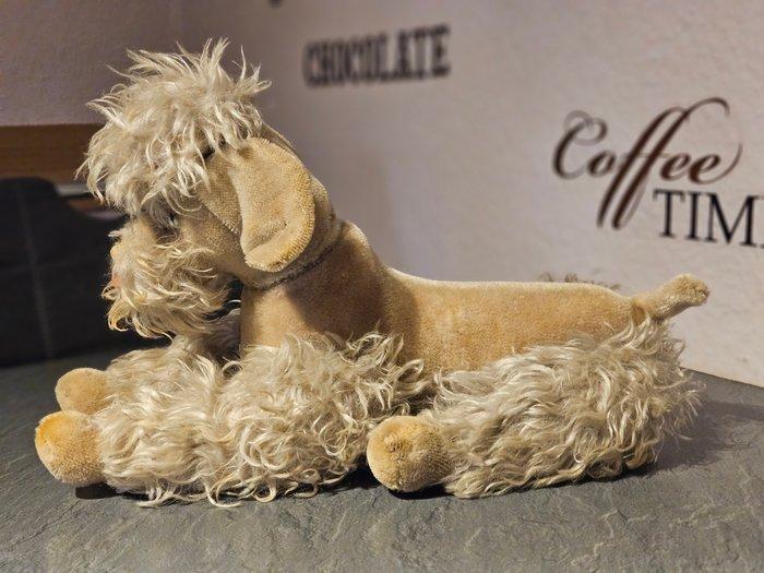 Collectie met dierenthema - Steiff Poedel grijs groot, Antiek en Kunst, Antiek | Speelgoed