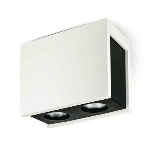 Moderne dubbele plafondspot Zwart/Wit 2 x GU10 fitting, Maison & Meubles, Lampes | Autre, Envoi