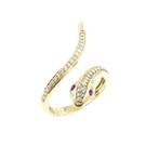 Ring - 14 karaat Geel goud -  0.33 tw. Robijn - Diamant, Bijoux, Sacs & Beauté, Bijoux anciens