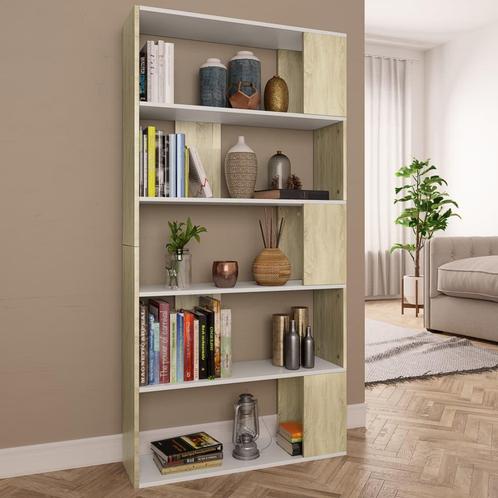 vidaXL Boekenkast/kamerscherm 80x24x159 cm wit en sonoma, Huis en Inrichting, Kasten | Boekenkasten, Nieuw, Verzenden
