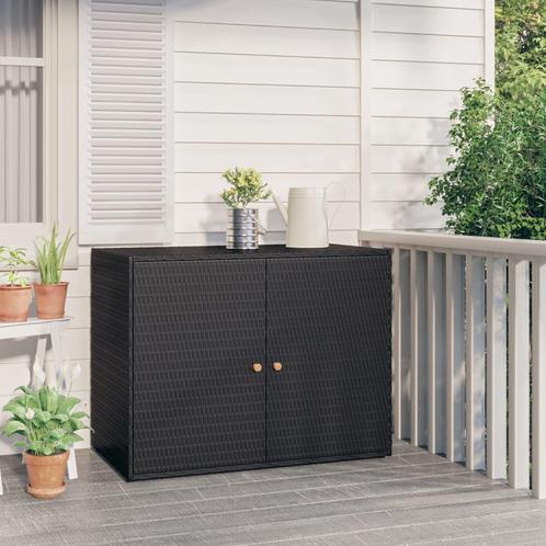 vidaXL Tuinkast 100x55,5x80 cm poly rattan zwart, Huis en Inrichting, Kasten | Overige, Nieuw, Verzenden