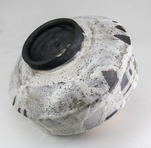 Max Modolo - Bol - Shiro Raku Hira Chawan - Grès, smalti., Antiek en Kunst, Kunst | Designobjecten