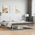 vidaXL Bedframe met hoofdbord metaal wit 180x200 cm, Huis en Inrichting, Verzenden, Nieuw