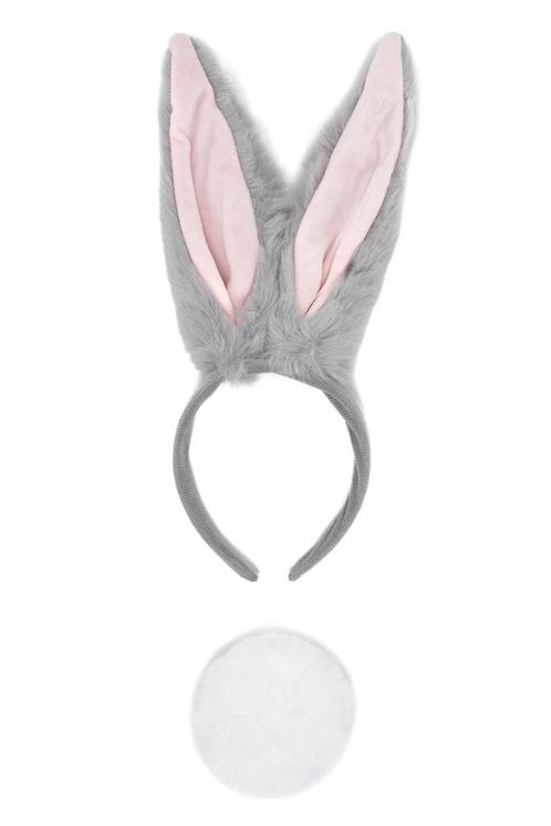 Haarband Konijn Lange Oren Grijs Staart Diadeem Konijnenoren, Kleding | Dames, Carnavalskleding en Feestkleding, Nieuw, Ophalen of Verzenden