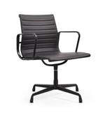 Vergaderstoel EA108 Leder zwart frame zwart, Verzenden, Nieuw