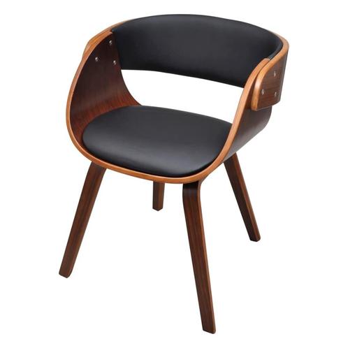 vidaXL Eetkamerstoel gebogen hout en kunstleer, Huis en Inrichting, Stoelen, Nieuw, Verzenden