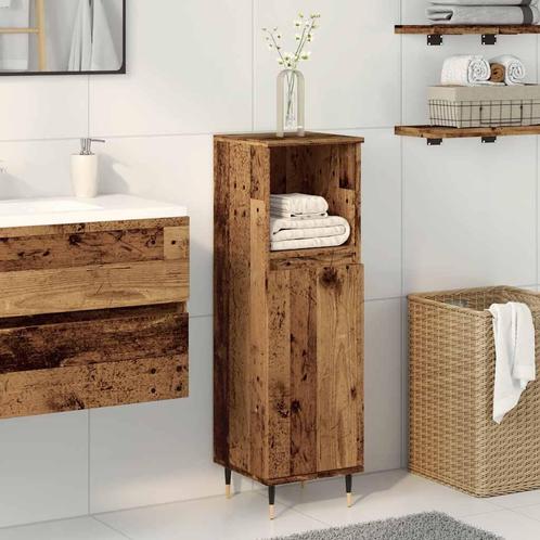 vidaXL Badkamerkast 30x30x100 cm bewerkt hout oud, Huis en Inrichting, Badkamer | Badkamermeubels, Nieuw, Verzenden