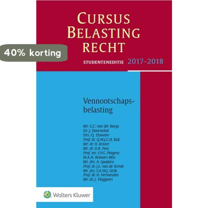 Cursus Belastingrecht Vennootschapsbelasting Studenteneditie, Boeken, Wetenschap, Zo goed als nieuw, Verzenden