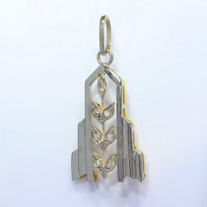 Zonder Minimumprijs - Hanger - 18 karaat Geel goud, Witgoud, Handtassen en Accessoires, Antieke sieraden