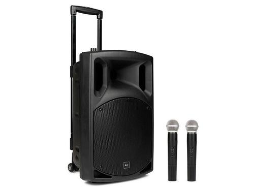 Qtx QX12PA Mobiele Bluetooth PA Luidspreker Box Accu Trolley, Muziek en Instrumenten, Microfoons