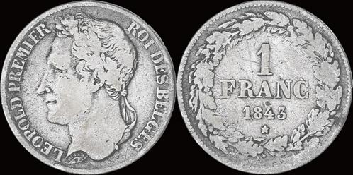 Belgium Leopold I 1 frank 1843 zilver, Postzegels en Munten, Munten en Bankbiljetten | Toebehoren, Verzenden