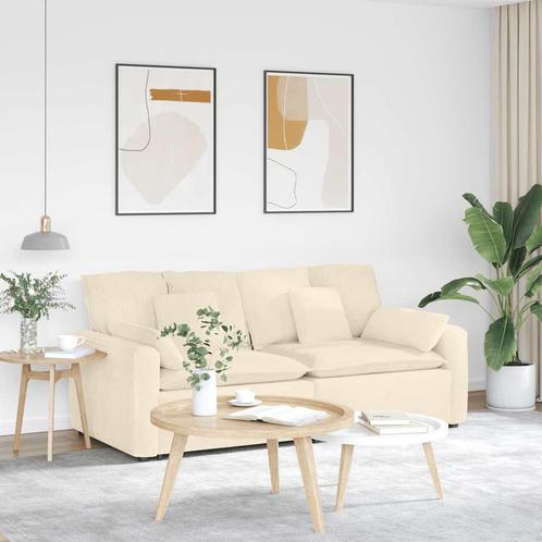 vidaXL Modulaire bank met kussens crèmekleurig, Huis en Inrichting, Zetels | Voetbanken en poefs, Nieuw, Verzenden