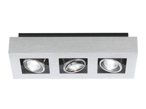 Veiling - EGLO LOKE 89077 opbouwspot 3-lichts alu/chroom/zwa, Huis en Inrichting, Lampen | Spots, Gebruikt