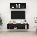 vidaXL 2-delige Tv-meubelset spaanplaat hoogglans zwart, Nieuw, Verzenden