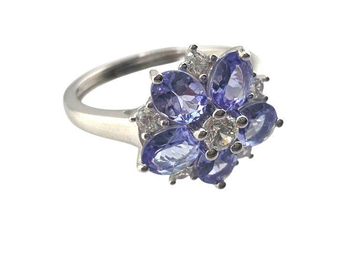 Zonder minimumprijs - Ring Zilver - 2.26ct. tw. Tanzaniet, Bijoux, Sacs & Beauté, Bagues