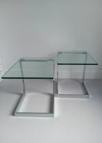 Gebra - Table dappoint (2) - Acier, Verre, Antiek en Kunst