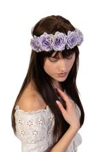 Rozenkrans Rozen Lila Paars Bloemenkrans Haar Roosjes Bloeme, Kleding | Dames, Ophalen of Verzenden, Nieuw